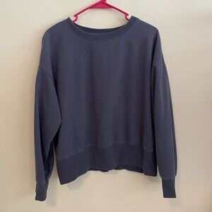 RDI Oversized Crop Pullover Crewneck Sweater Dusty Blue Womens Size Large